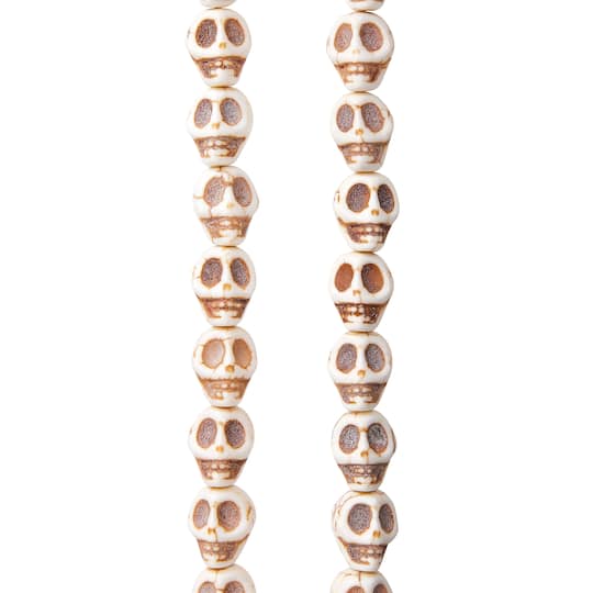 12 Pack: White Turquoise Skull Beads, 10mm by Bead Landing™